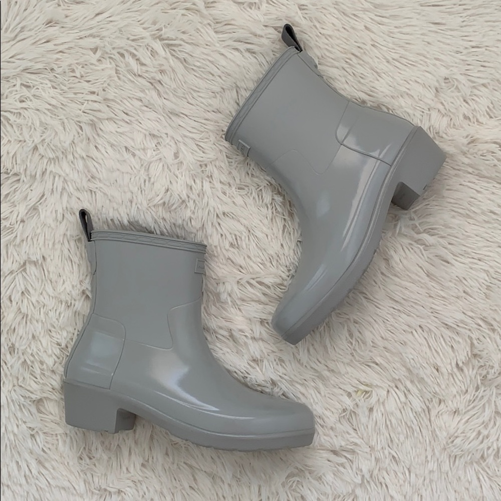 Hunter refined low heel biker Gloss duo boot